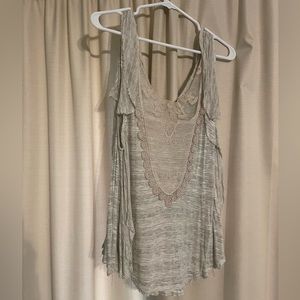Free people crochet loose sleeveless blouse